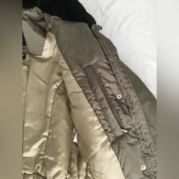 Y2k EUC Fera platinum bronze metallic Thermolite ski jacket with black faux fur - Picture 6 of 9